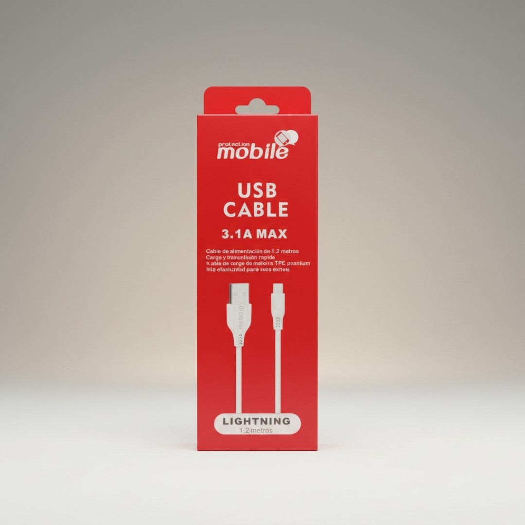 Cable USB Lightning 3.1A Max – 1,2 metros