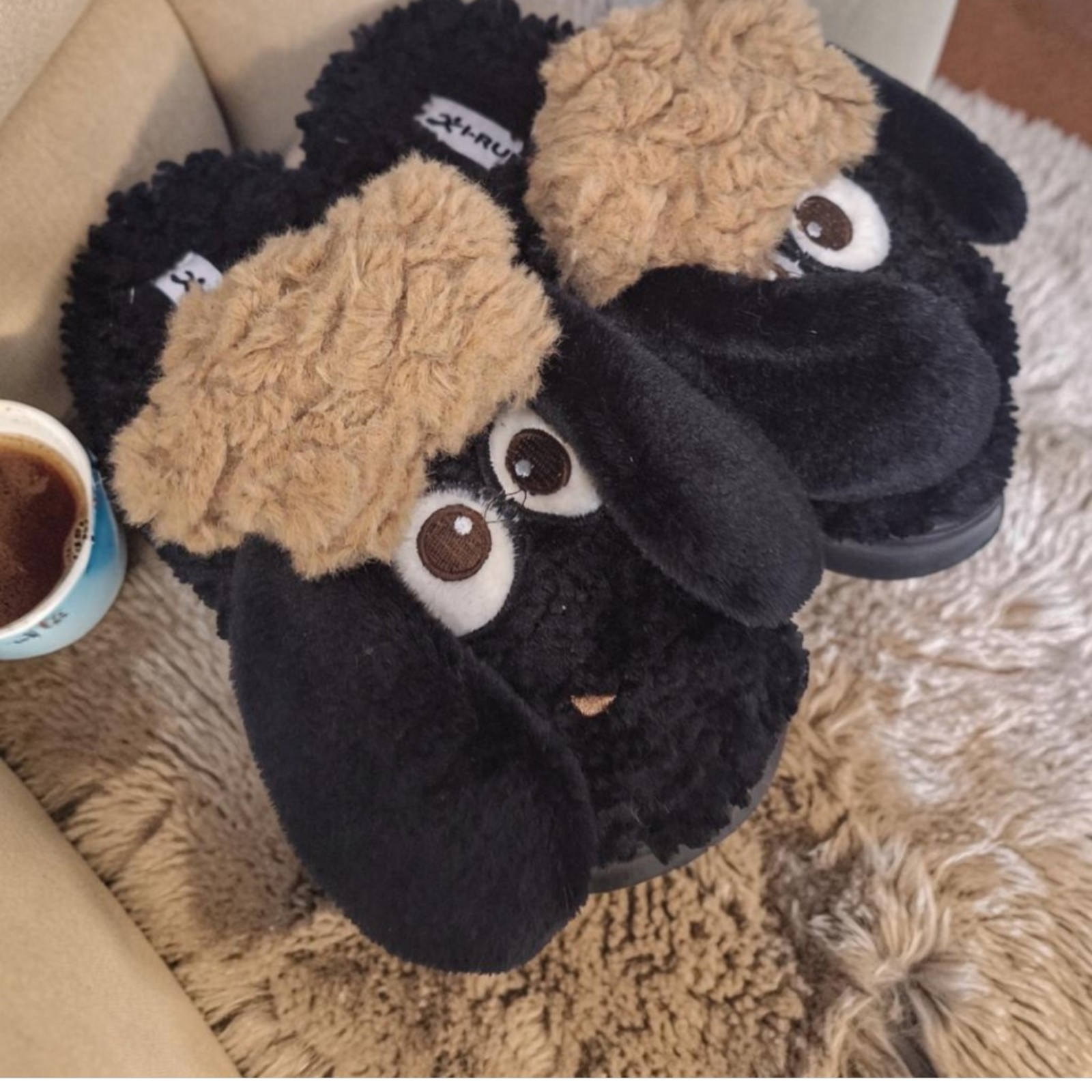 Pantuflas Perrito de Peluche Súper Abrigadas
